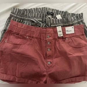 2 new pairs of express shorts size xl